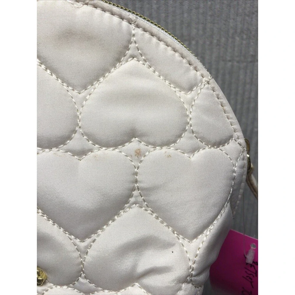 Betsy Johnson Cosmetic Bag White Coffee Cup NWD